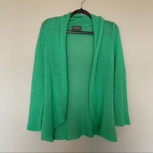 WOODEN SHIPS Green Open Cardigan Mohair Wool S/M
